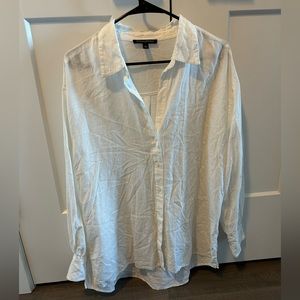 Banana Republic linen button down white large